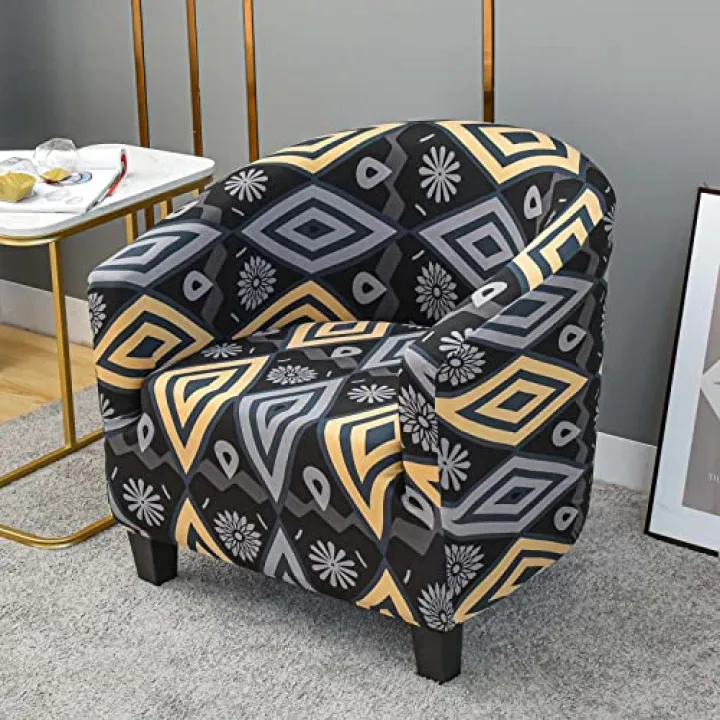 Super Soft Armchair Slipcovers for Living Room,Stretch Club Chair Cover Armchair Slipcover for Tub Chair,Furniture Protector Covers with Elastic Bottom,Sofa Covers for Dogs Pets,Black (Color:Black)