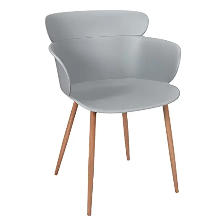 THE HOME DECO FACTORY - Set di 2 poltrone Lorens, 60 x 54 x 82 cm, colore: Grigio