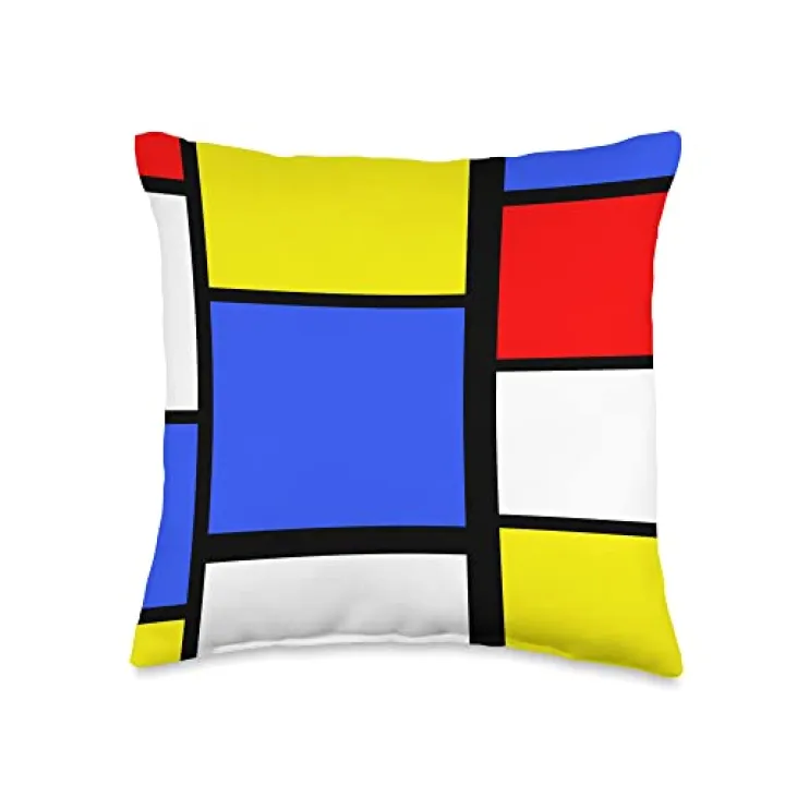 POP ART COLOR BLOCK Primary Colors Red Yellow Blue Throw Pillow