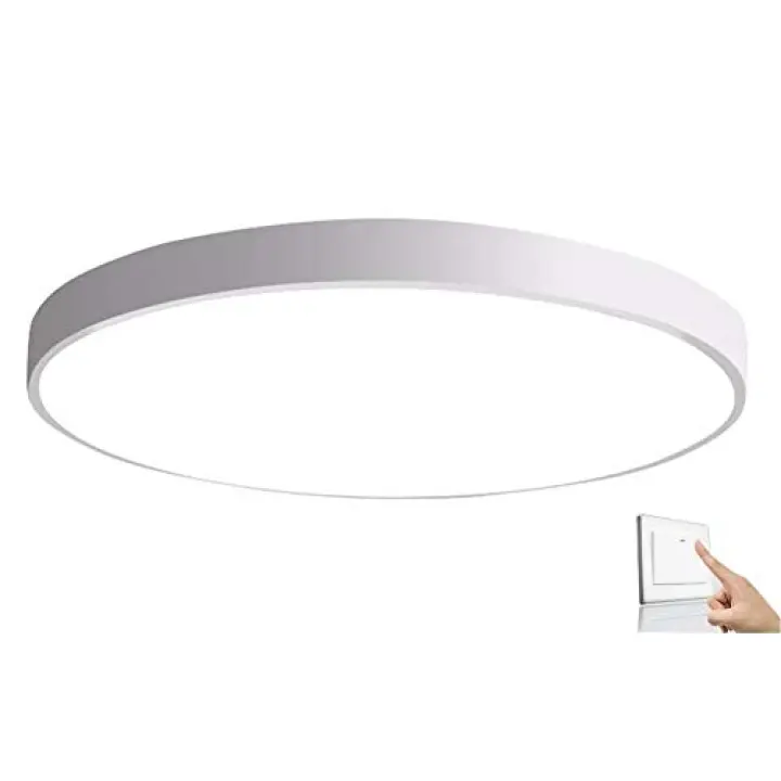 vsGotber Chandelier, Ultra-Thin Ceiling Light Modern Simplicity Round Led Ceiling Lamp for Living Room Bedroom Restaurant Study Room Gang, White, Three-Color Dimmable
