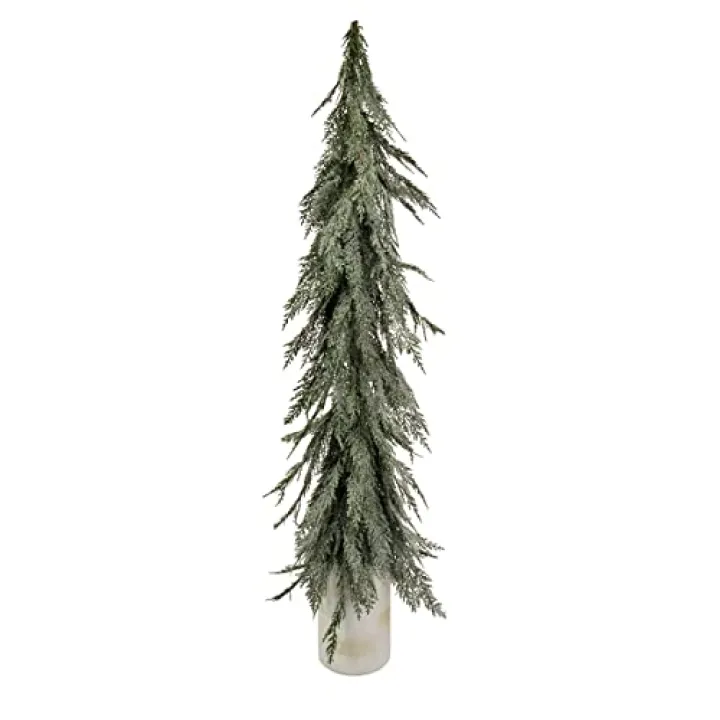 HGTV Home Collection Artificial Christmas Tree, Potted Pine, Down Swept Branches, Includes Stylish White Base, Winter Collection, 50 Inches