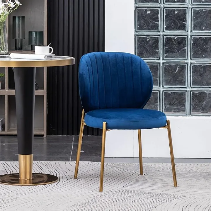 Roundhill Furniture Amoa Dining Chair, Set of 2, Blue