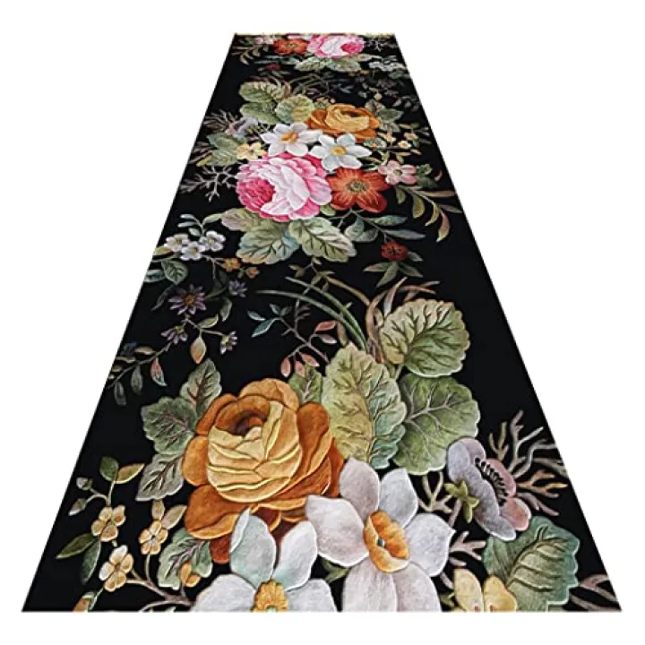 Long Hallway Runner Rug Washable Low Pile Floor Carpet Non-Slip Indoor Area Runner Rugs for Door Mat Laundry Room Entryway Kitchen Living Room ( Size : 100x380cm )