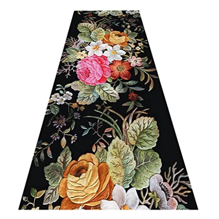 Long Hallway Runner Rug Washable Low Pile Floor Carpet Non-Slip Indoor Area Runner Rugs for Door Mat Laundry Room Entryway Kitchen Living Room ( Size : 100x380cm )