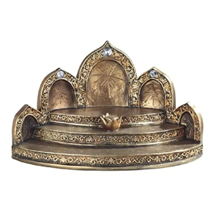 ICE ARMOR 13.5" W Buddha Shrine Display Stand in Gold Decoration Figurine Office Desk/Home/Living Room/Table Decor, Perfect House Warming Gifts for New Home