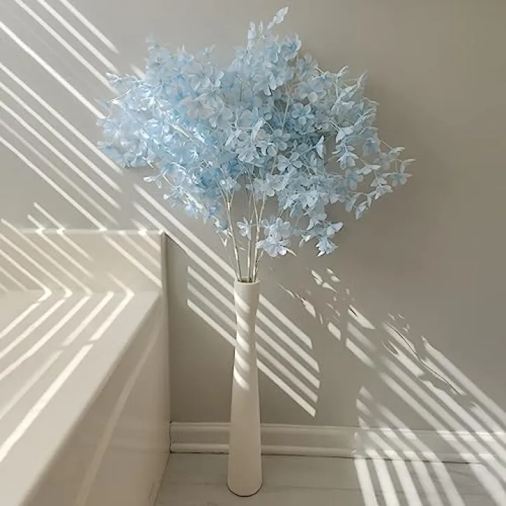 AETVRNI Flower Vase 16.5'' Tall White Ceramic Vase,Pampas Grass Vases,Modern Home Decorations,Handmade Brushed Skinny Floor Vases for Decor Living Room,Table,Fire Mantel,Entryway,White 40cm