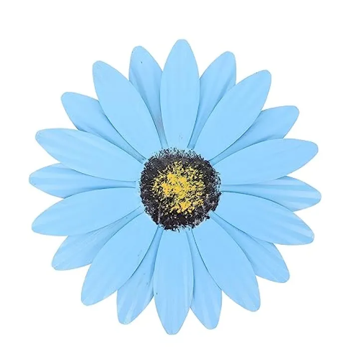 Metal Flower Wall Sculpture 3D Sunflower Wall Decoration Iron Floral Wall Art Ornament Hanging for Living Room Office Bedroom Wall Decor