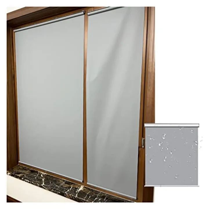 AYLYHD Blackout Curtain Temporary Blinds No Punching Retractable Car Sun Shade Sunshade with Hook Light Filtering Roller Shades for Room, House and Office Window