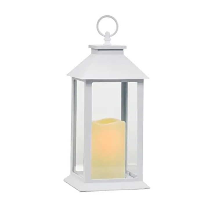 Hanging Glass Panes Yonxuleo Lantern Portable Led Candle Light Operated by 3AAA Battery Use for Garden Yard,Kitchen, Indoor & Decoration etc (White)