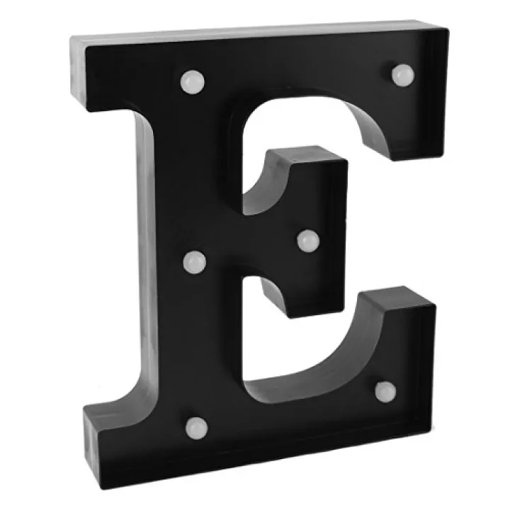 Ruilogod Plastic English E Letter Alphabet Free DIY Hanging LED Light Black (id: 9c8 85d a57 90f 51b
