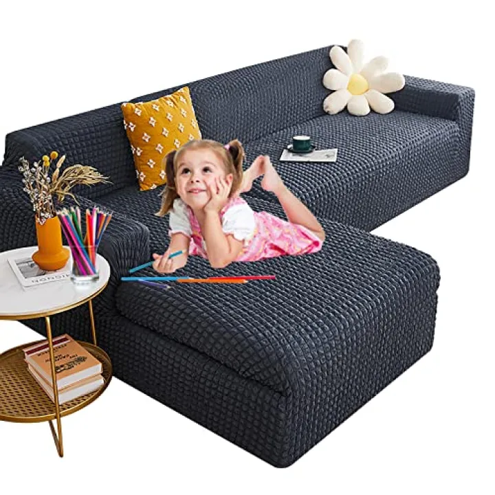 fmopq High Stretch Sofa Slipcover Sofa Covers Couch Cover Universal Washable Furniture Protector Cover Durable with Elastic Bottom for Kids Pets Easy Fitted 1 Piece (D 90)