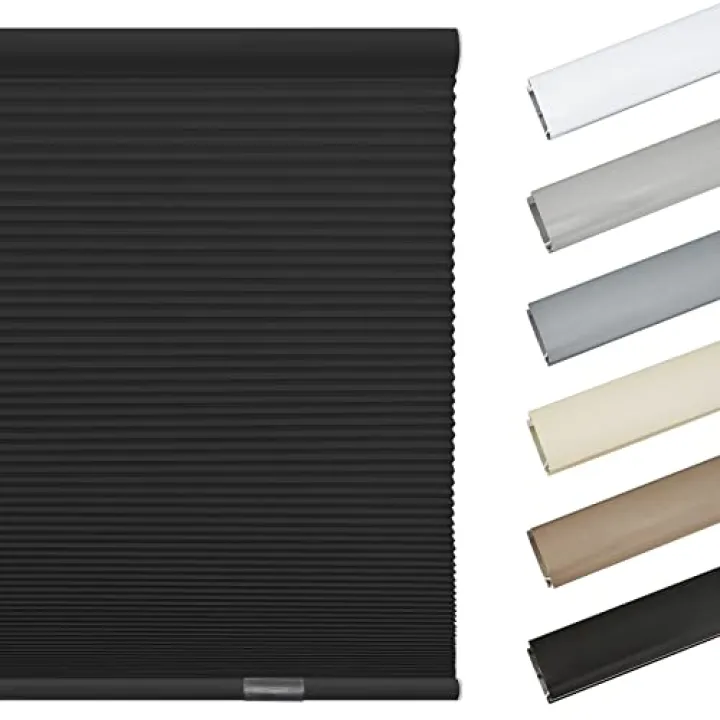 Keego Light Filter Cordless Window Shades Blinds for Windows-Matching Color Top Box Window Blinds & Shades for Home Kitchen Bedroom Office (Black-Light Filtering, Any Size)