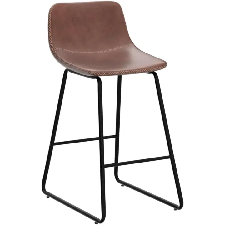 HeuGah Bar Stools Set of 4,Faux Leather Counter Height Bar Stools,26" Bar Chairs with Back,Modern Counter Stool for Kitchen Island