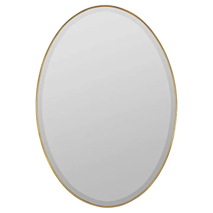 Cooper Classics Krista Shiny Gold Metal 24 3/4" x 35 3/4" Oval Wall Mirror