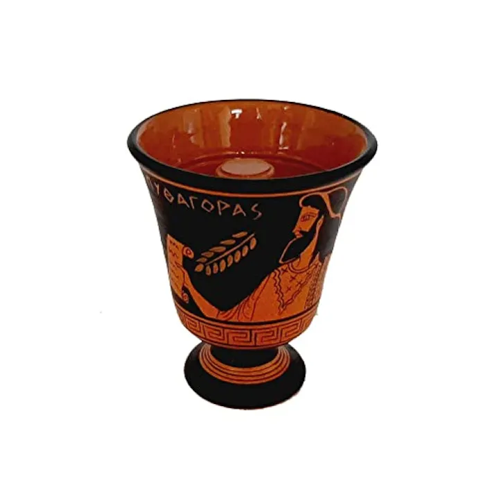 Pythagorean cup,Greedy Cup glazed 11cm,Red Figure Pottery,Shows Pythagoras