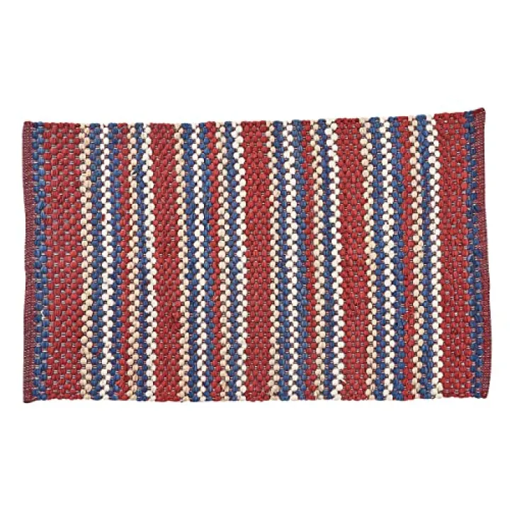Park Designs Gemstone Chindi Rag Rug 2' x 3', Patriotic Accent Rug for July 4th, Farmhouse and Other Americana Decor Styles, 100% Cotton Floor Mat for Entryway, Kitchen, Living Room and Bedroom