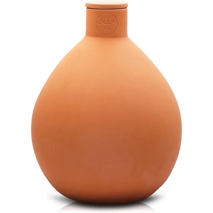 Classic Olla Watering Pot with Lid - Terracotta Self Watering Irrigation up to 3 ft in Diameter for Gardens, Raised Beds, and Large Pots - Vacation Friendly - Large