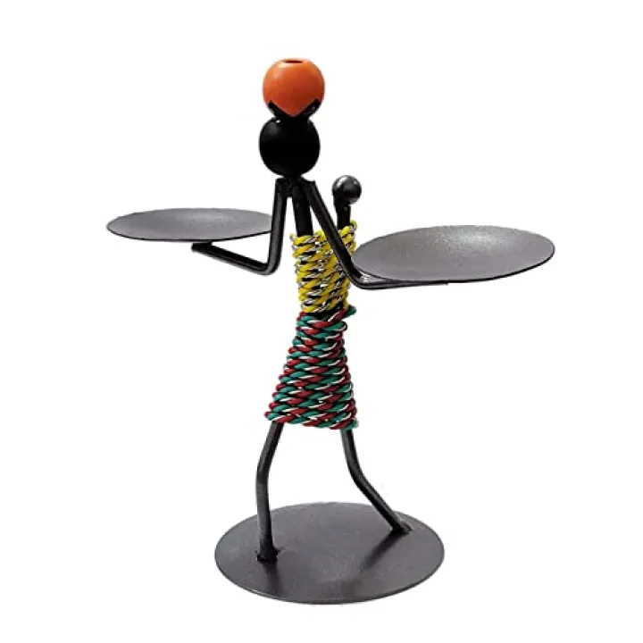 Vintage Creative Woman Candle Holder Metal Frame Tealight Candle Holder for Dining Living Room Coffee Home Table Decoration