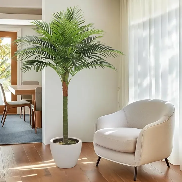 Palm Tree Artificial Tropical Plant 5FT Tall Faux Plants Indoor Fake Floor Plants Decorative Palm Tree Large Office Plant Artificial Palm Trees for Home House Decor