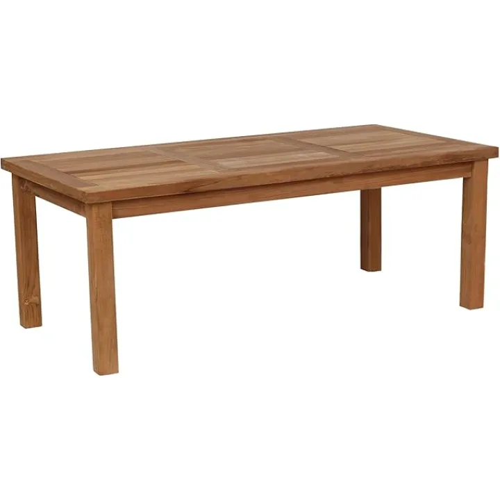 Teak Outdoor Coffee Table, Premium Grade A Teak Wood Patio Furniture, 24"X 48" Rectangular Table for Patio, Balcony, Lawn, Deck, Backyard, Terrace