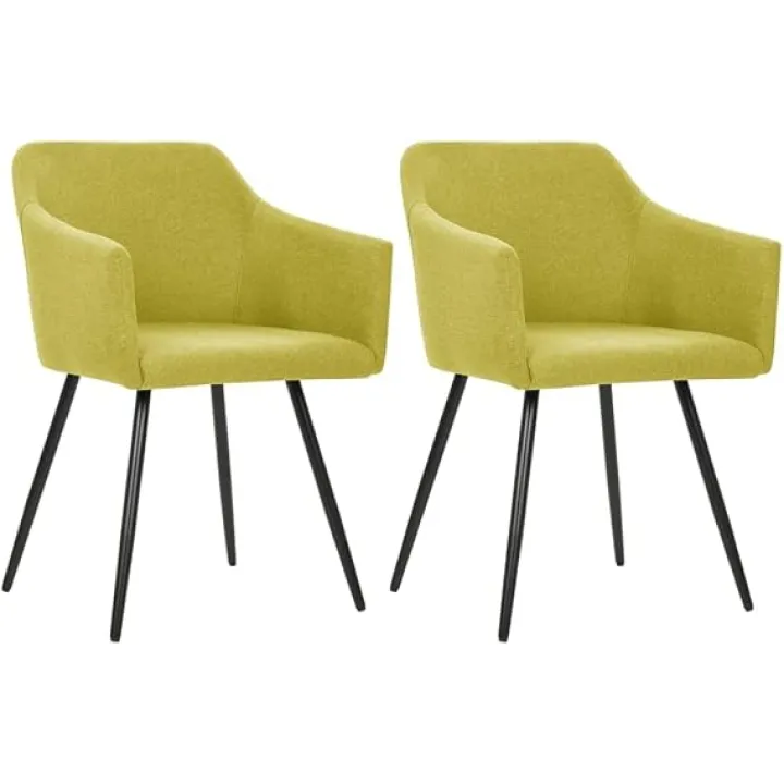 Dining Chairs 2 pcs,Mid Century Modern Dining Chairs,Side Chair,Reception Chairs,Lobby Chairs,Office Chair,Living Room Chair,Kitchen Chairs,Accent Chairs, Green Fabric