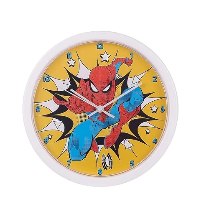 Marvel Spider-Man Yellow Wall Clock | 10-Inch Analog Kids Clock | Official Marvel Licensed Battery Operated Round Clock for Boys’ Bedroom, Playroom & Wall Decor - POP Creations