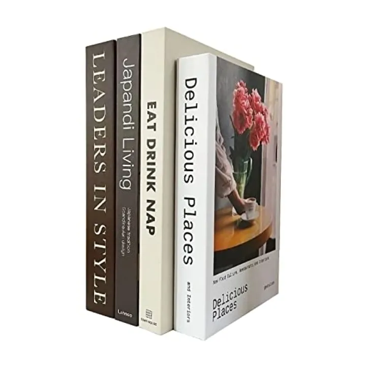 MINI ZOZI Faux Books For Decoration Fake Book Decor Decorative Books For Home Decor Bookshelf Preppy Book Home Decor Set Coffee Table Decorations For Living Room White Cover Fashion Decorative Stacked