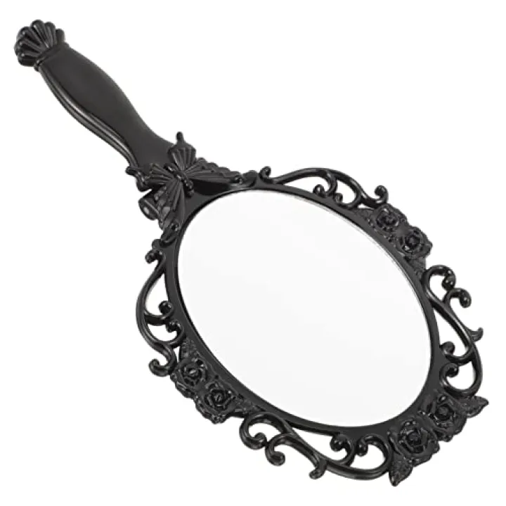 FOMIYES Antique Hand Mirror Handheld Mirror Vintage Hand Mirror Folding Makeup Compact Hand Mirrors Travel Purse Mirrors with Handle Decorative Hand Mirror for Women Girls Face Makeup