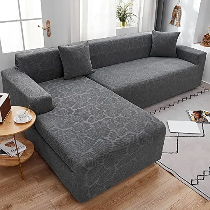 Stretch Sofa Slipcover, Soft Jacquard Couch Cover L Shaped Sectional Sofa Cover with Elastic Bottom Full Cover Furniture Protector for Living Room ( Color : C , Size : 4Seat 235~300cm(93~118in) )
