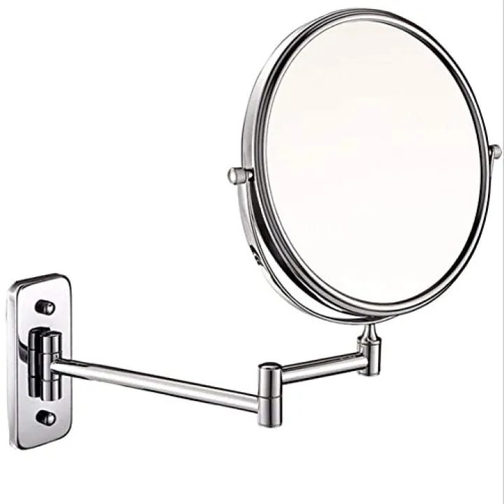 NOVOCE 3X Magnifying Wall Mounted Makeup Mirror, Wall Mounted Vanity Cosmetic Mirror Two-Sided 360°Swivel Bathroom Shaving Mirror, Stainless Steel (Color : 6inches)