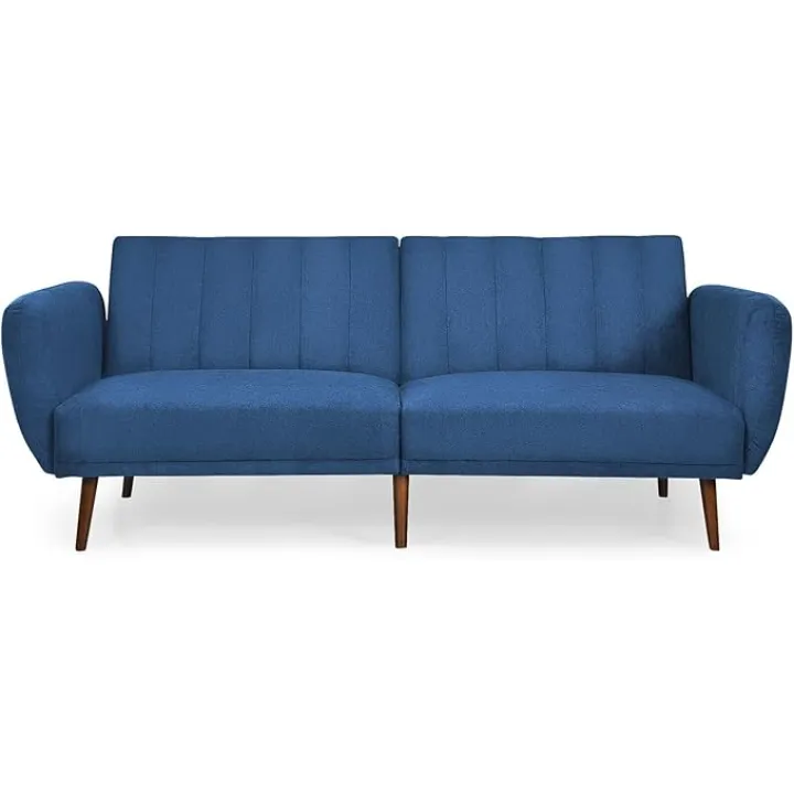 OUDINI Convertible Futon Sofa Bed, Futon Sofa Bed, Bed Adjustable Couch Sleeper, Sleeper Sofa Couches Furniture, for Living Room,Apartment,Christmas (Blue)