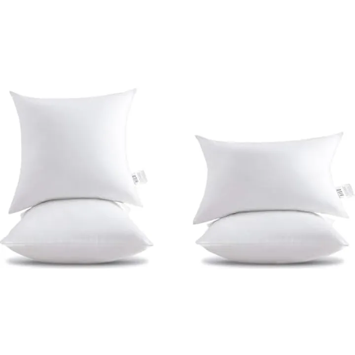HITO 18x18 Pillow Inserts+12x20 Pillow Inserts (Set of 2, White)- 100% Cotton Covering Soft Filling Polyester
