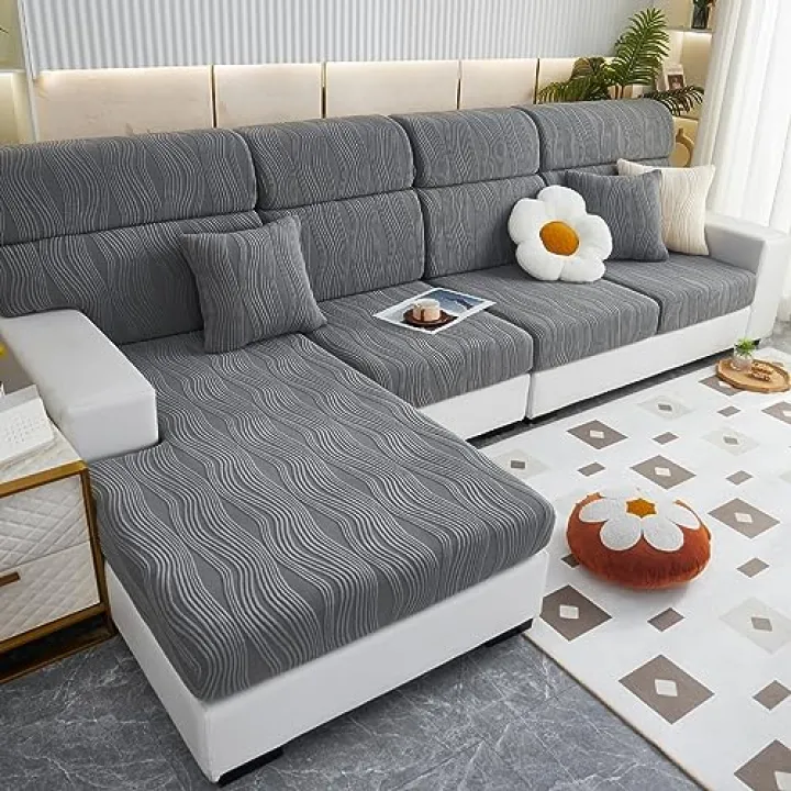 Sofa Seat Cushion Covers Sofa Slipcovers High Stretch Universal Elastic Sofa Cover Couch Covers Replacement for Individual Cushion Furniture Protector for Home Furniture Décor (Dark Gray 5)