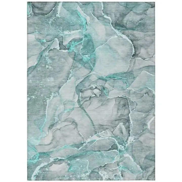 Addison Rugs Chantille ACN519 Teal 10' x 14 Indoor Outdoor Area Rug, Stain Resistant, Machine Washable, Non Shedding, Bedroom, Living Room, Dining Room, Kitchen Rug