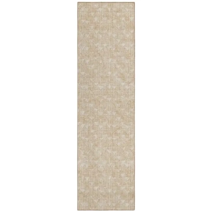 Addison Rugs Chantille ACN514 Beige 2'3" x 7'6" Indoor Outdoor Hallway Runner Rug, Stain Resistant Washable Kitchen Area Carpet for Bathroom, Laundry and Bedroom