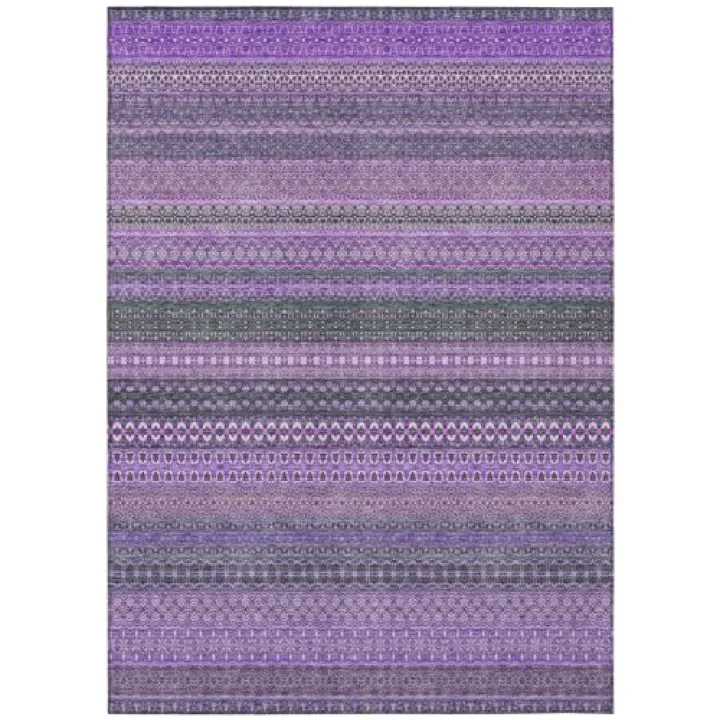 Addison Rugs Chantille ACN527 Purple 3' x 5 Indoor Outdoor Area Rug, Stain Resistant, Machine Washable, Non Shedding, Bedroom, Living Room, Dining Room, Kitchen Rug