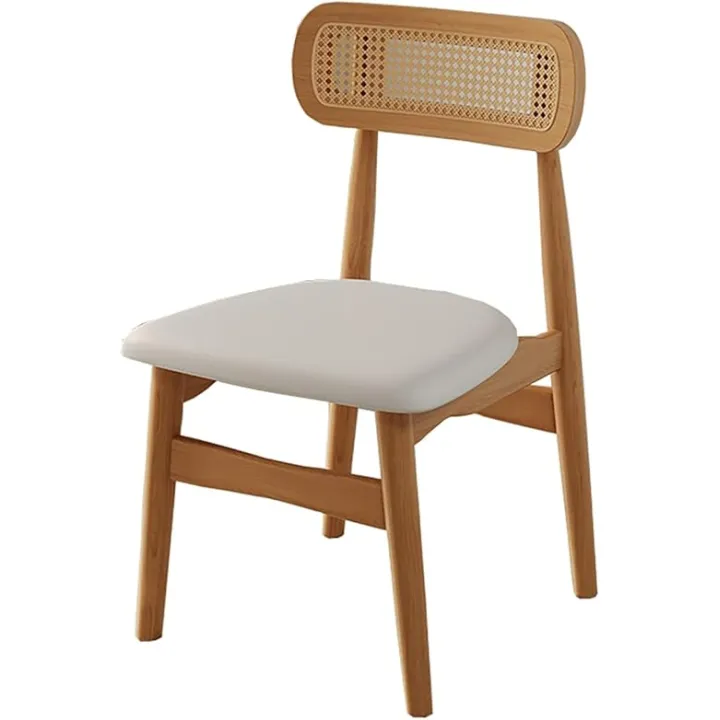 NESLIN Farmhouse Kitchen Dining Chairs with Backrest, Dining Room Chairs Leather Upholstered Seat, Mid Century Dining Chairs, Side Chairs for Living Room
