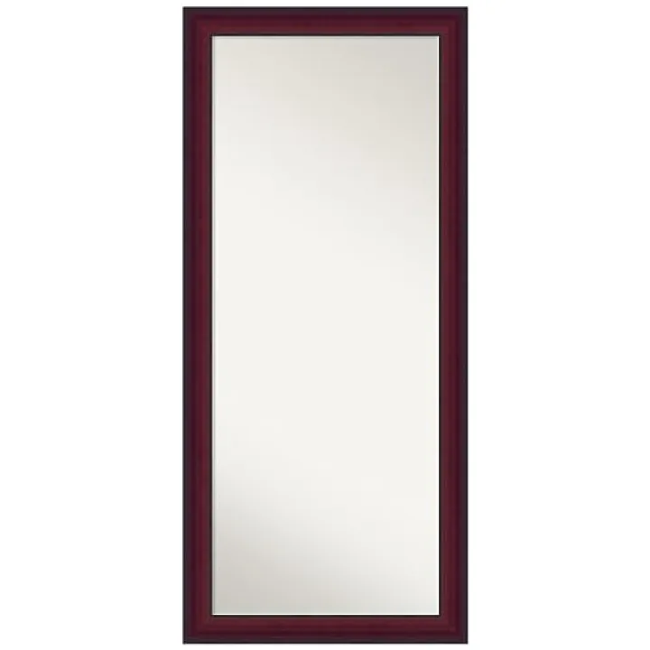 Amanti Art Brown Full Length Mirror, 65x29 Canterbury Cherry Tall Free Standing Body Wall Mirror Full Length for Dressing, Casual Wood Frame, Lean on Floor or Hang, Wall Decor