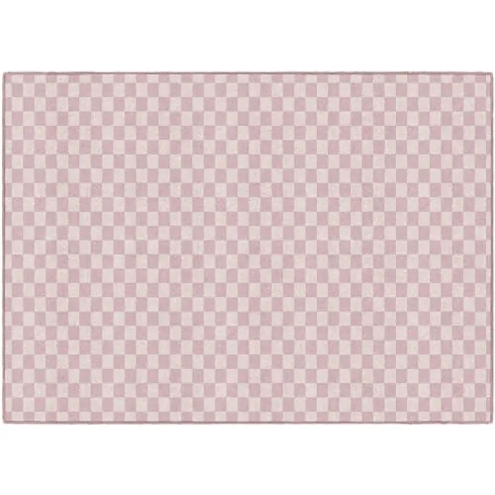 Flagship Carpets Pink Checkerboard Educational Area Rug for Kids Room Seating Décor, Children's Classroom, Play Carpet for Teaching and Playroom, 5' x 7'6", Pink