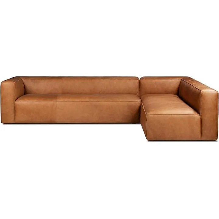 POLY & BARK Piazza Reversible Corner Sectional Sofa in Bourbon Tan