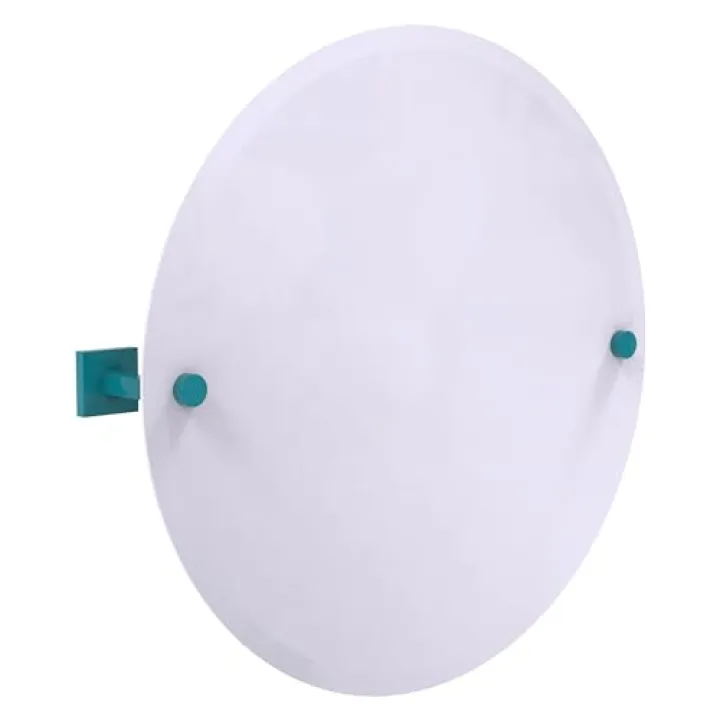 Allied Brass MT-90-GLT Montero Collection Contemporary Frameless Round Tilt Mirror with Beveled Edge, Glokzin Teal
