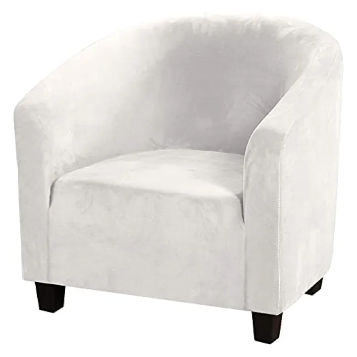 OOCCO Velvet Club Chair Slipcover Chesterfield 1-Piece Set, tub Chair Covers with Cushion Cover Soft Anti-Slip Armchair Covers Furniture Protector Living Room bar Club