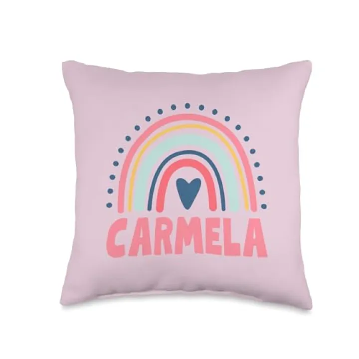 Idea Regalo Personalizzata con Nome Gifts Idea Carmela Name Custom Woman Myth Legend Pink Birthday Party Throw Pillow, 16x16, Multicolor