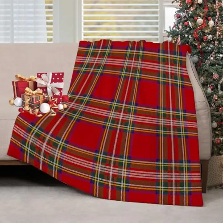 Christmas Plaid Throw Blankets Scottish Tartan Farmhouse Throw Blanket Soft Warm Cozy Flannel Blanket for Bedroom Living Rooms Couch Sofa Bed Home Decor 40x50 Inch
