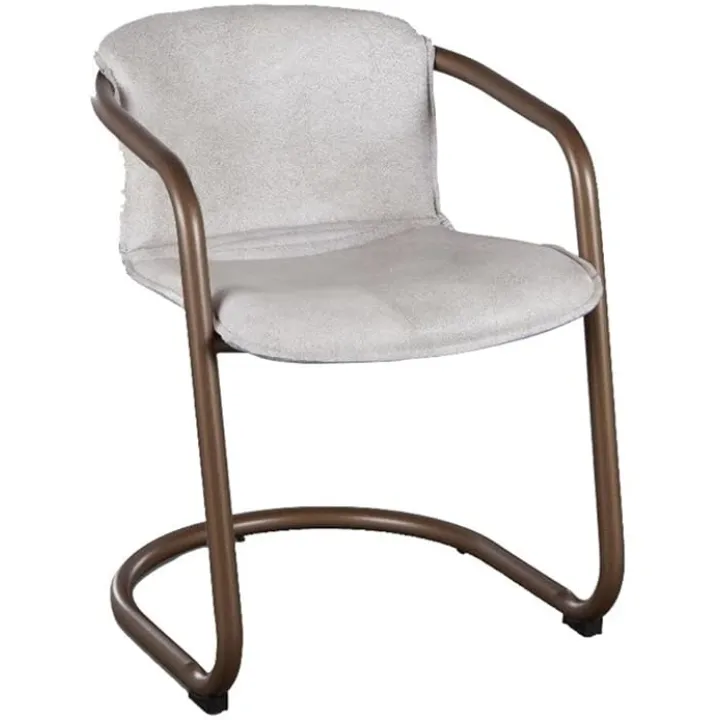 Chiavari 19" Leather Dining Chairs in Vintage White (Set of 2)