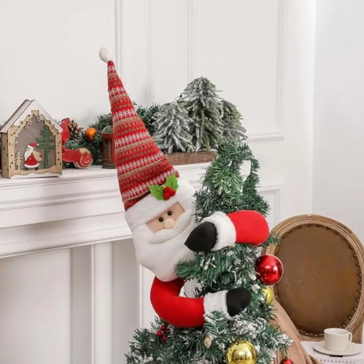 Christmas Tree Topper Gnome, Handmade Gnome Christmas Decoration,Funny Christmas Tree Topper, Christmas Tree Decor,Curtain Tie,Unique Christmas Gnome Decoration for Christmas Tree Xmas Party Supplies