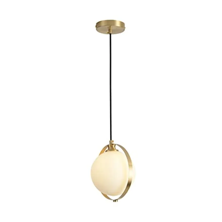 KTima Modern Chandeliers, Nordic Glass Ball Pendant Light Bulb Indoor Brass Chandelier Modern Bedroom Bedside Suspended Light Fixture Simplicity Home Hallway Balcony Adjustable Ceiling Hanging Lamp