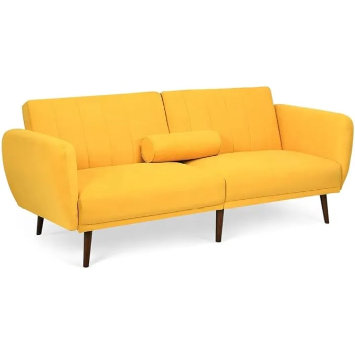 Convertible Futon Sofa Bed Adjustable Couch Sleeper W/Wood Legs Elegant and Fashionable Appearance (Color : E) (D)