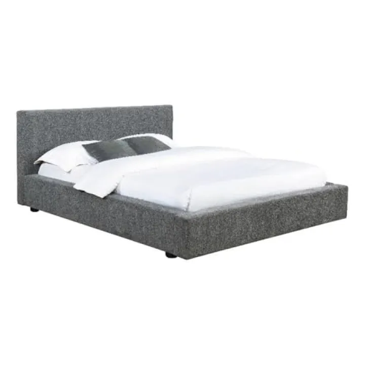 Pemberly Row Modern Fabric Upholstered Full Platform Bed in Graphite Gray