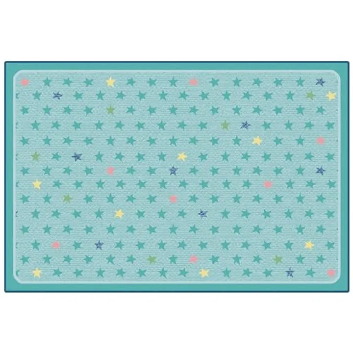 Carpets for Kids KID$Value Plus 73.66 Super Stars Decorative Classroom Kids Room Rug 6ft x 9ft Rectangle Mixed Blue